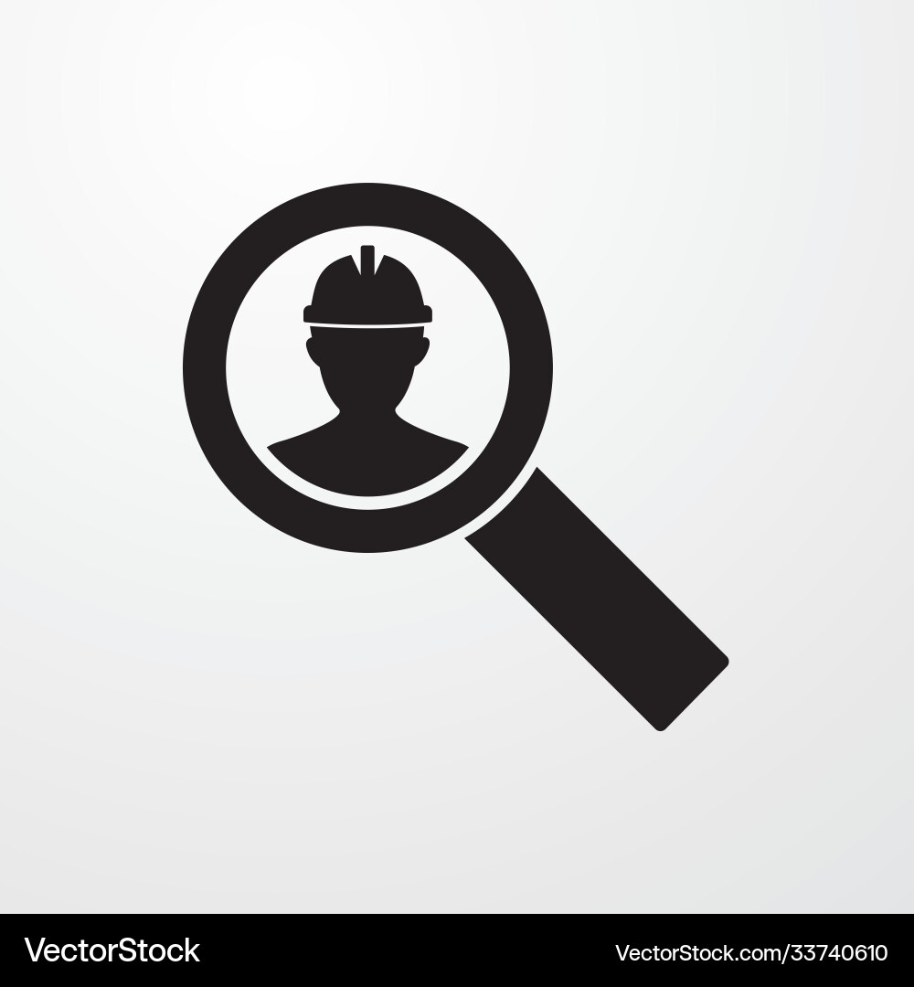Worker search icon for web and mobile vector image