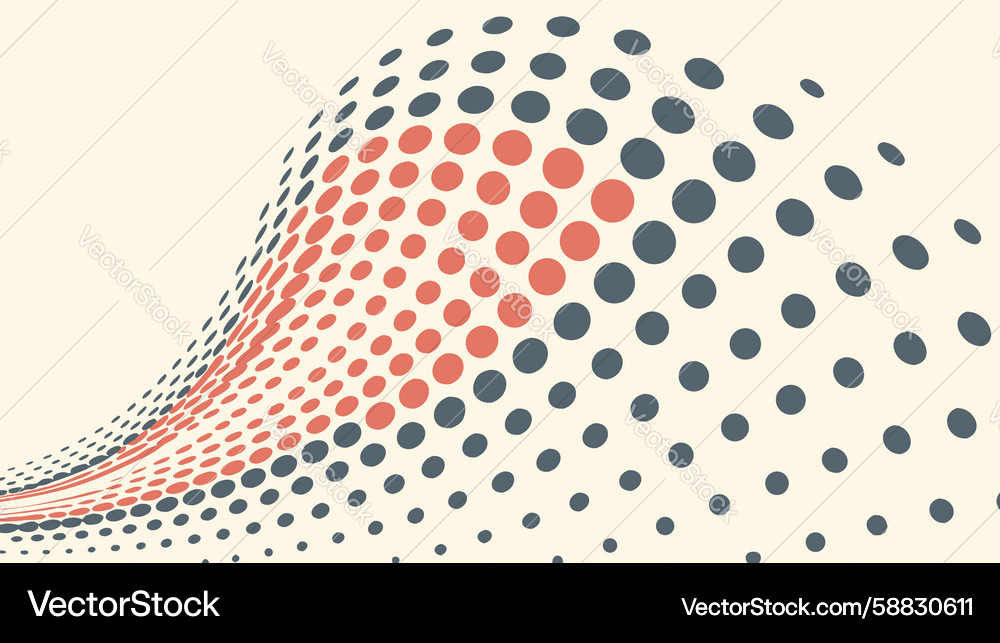 Abstract halftone dot wave pattern dynamic Vector Image