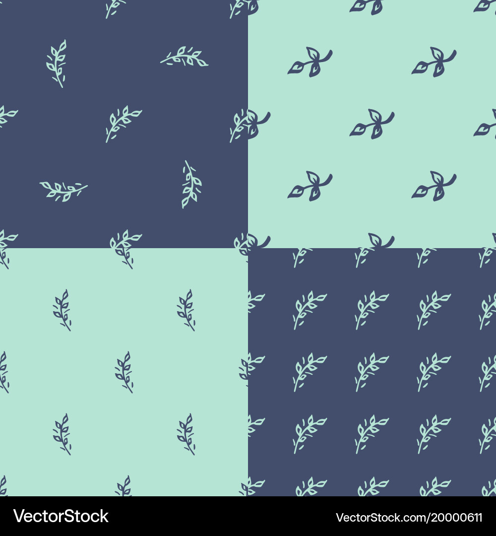 Abstract handdrawn seamless patterns set simple vector image