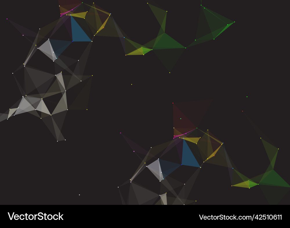 Abstract low poly plexus design background vector image