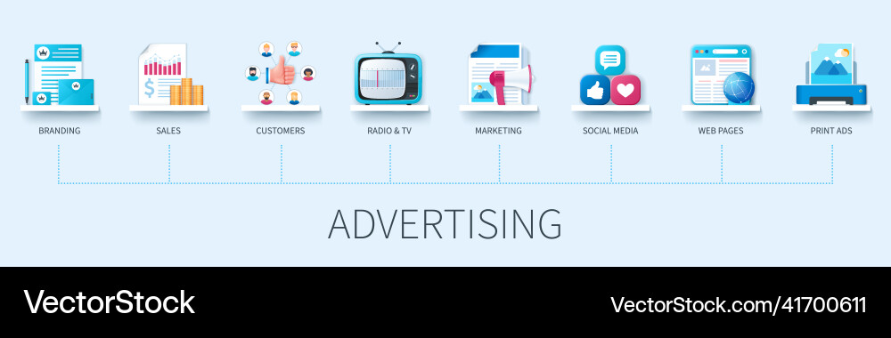 Advertising infographic in 3d style Advertising infographic in 3d style vector image