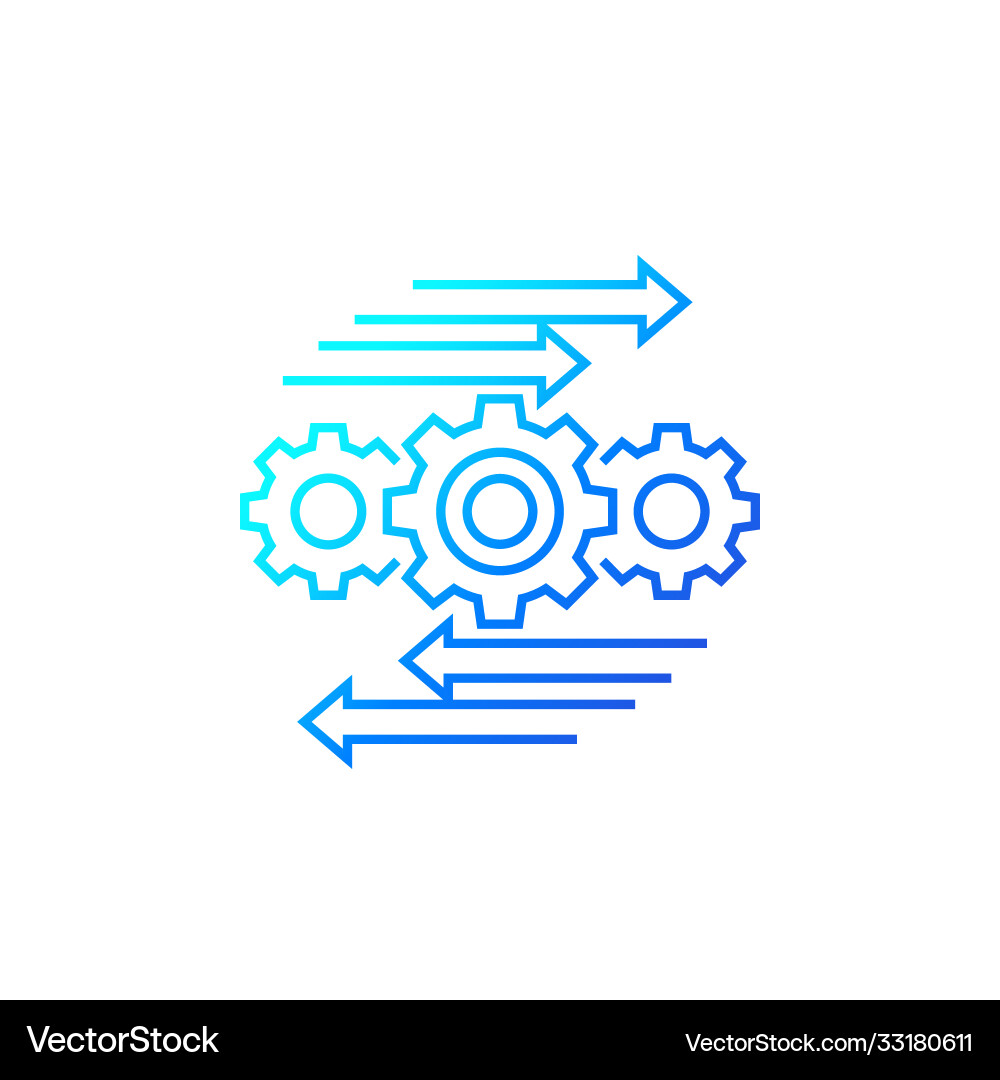 Automation and optimization process line icon vector image