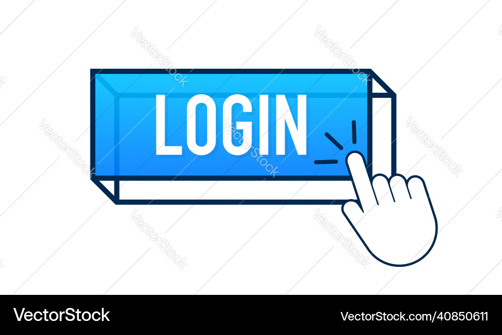 Blaue Login-Taste Cursor-Symbol Pfeil Web Blaue Login-Taste Cursor-Symbol Pfeil Web vektorbild