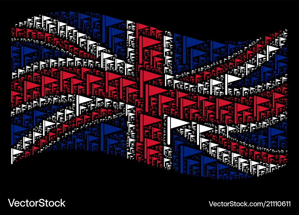 British Flag Pattern - Triangle Vector Image