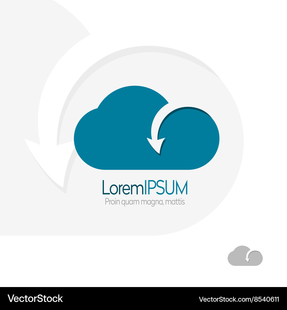 Cloud with arrow template design data transfer vector image