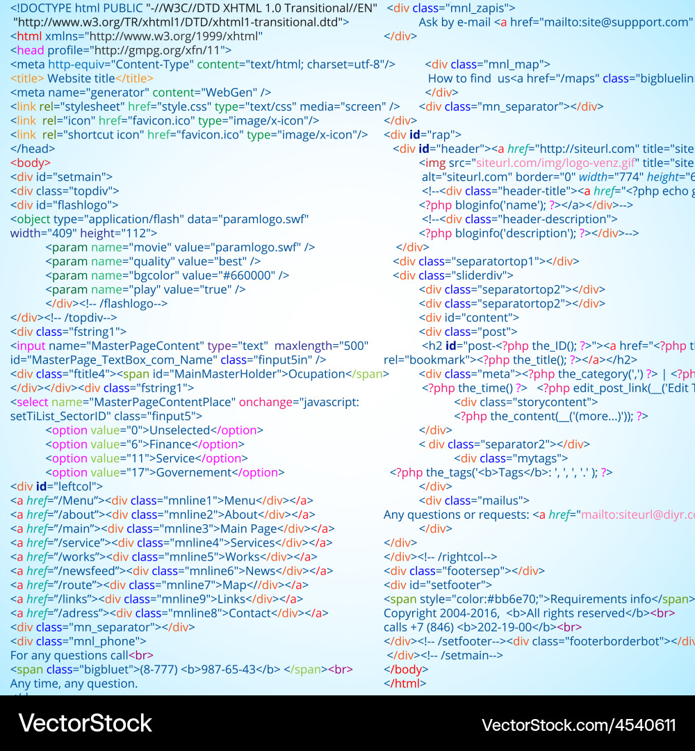 Code Snippet - HTML Structure Vector Image