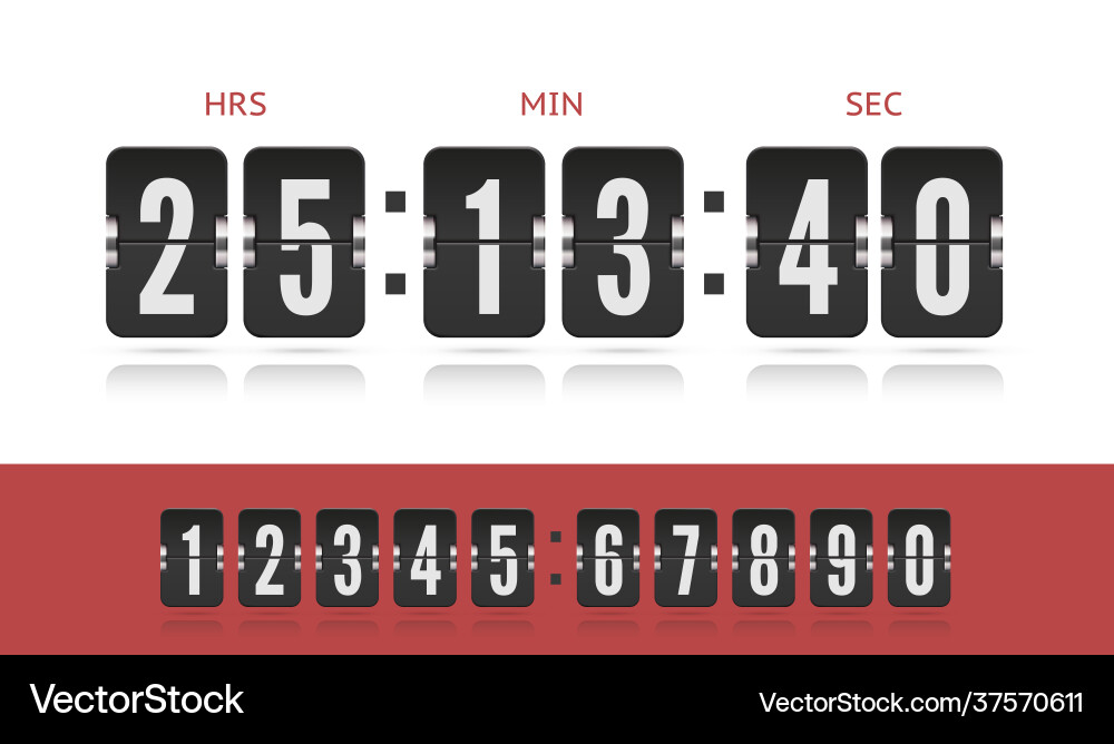 Coming soon web page design with flip time counter Coming soon web page design with flip time counter Vector Image