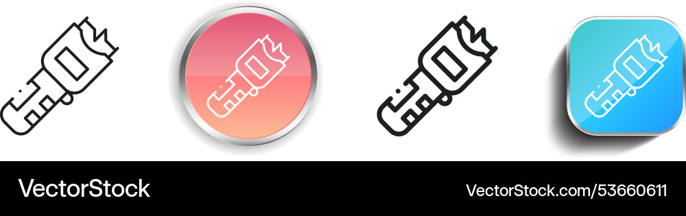 Electroshock icon thin linear regular and button vector image