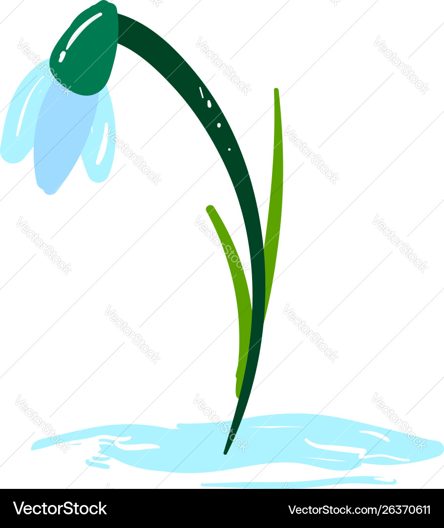 Flat snowdrop auf weißem Hintergrund Flat snowdrop auf weißem Hintergrund vektorbild