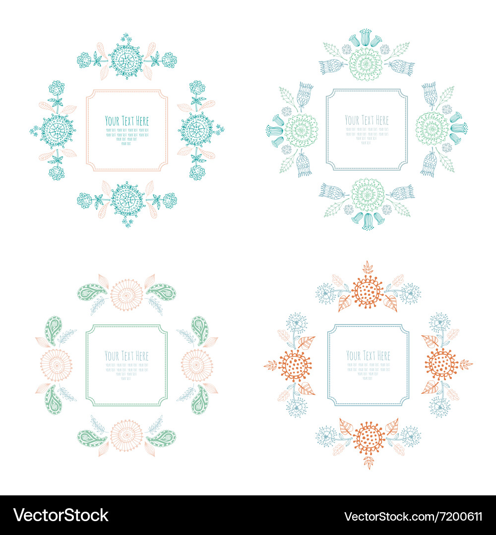 Frame for text with flowers vector image