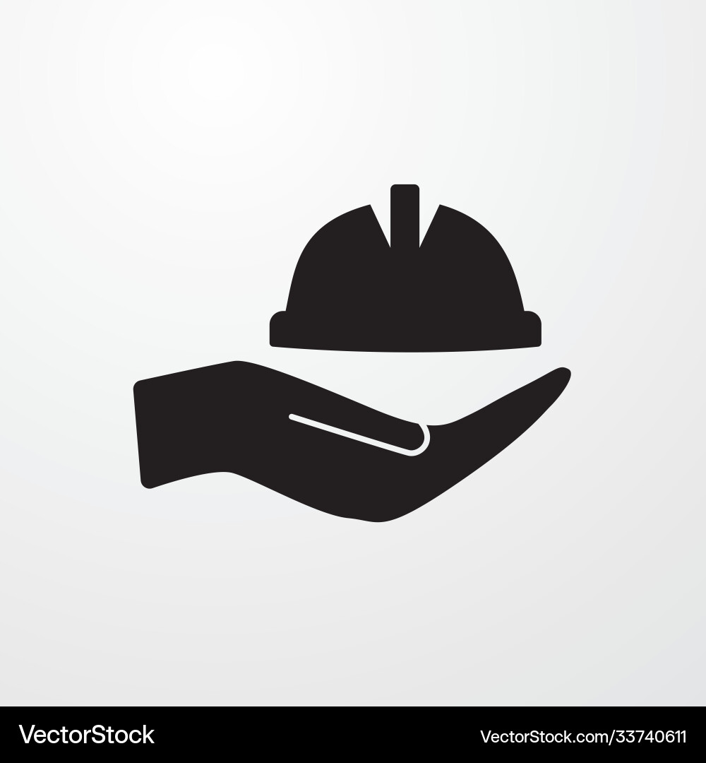 Hardhat with hand icon for web and mobile vector image