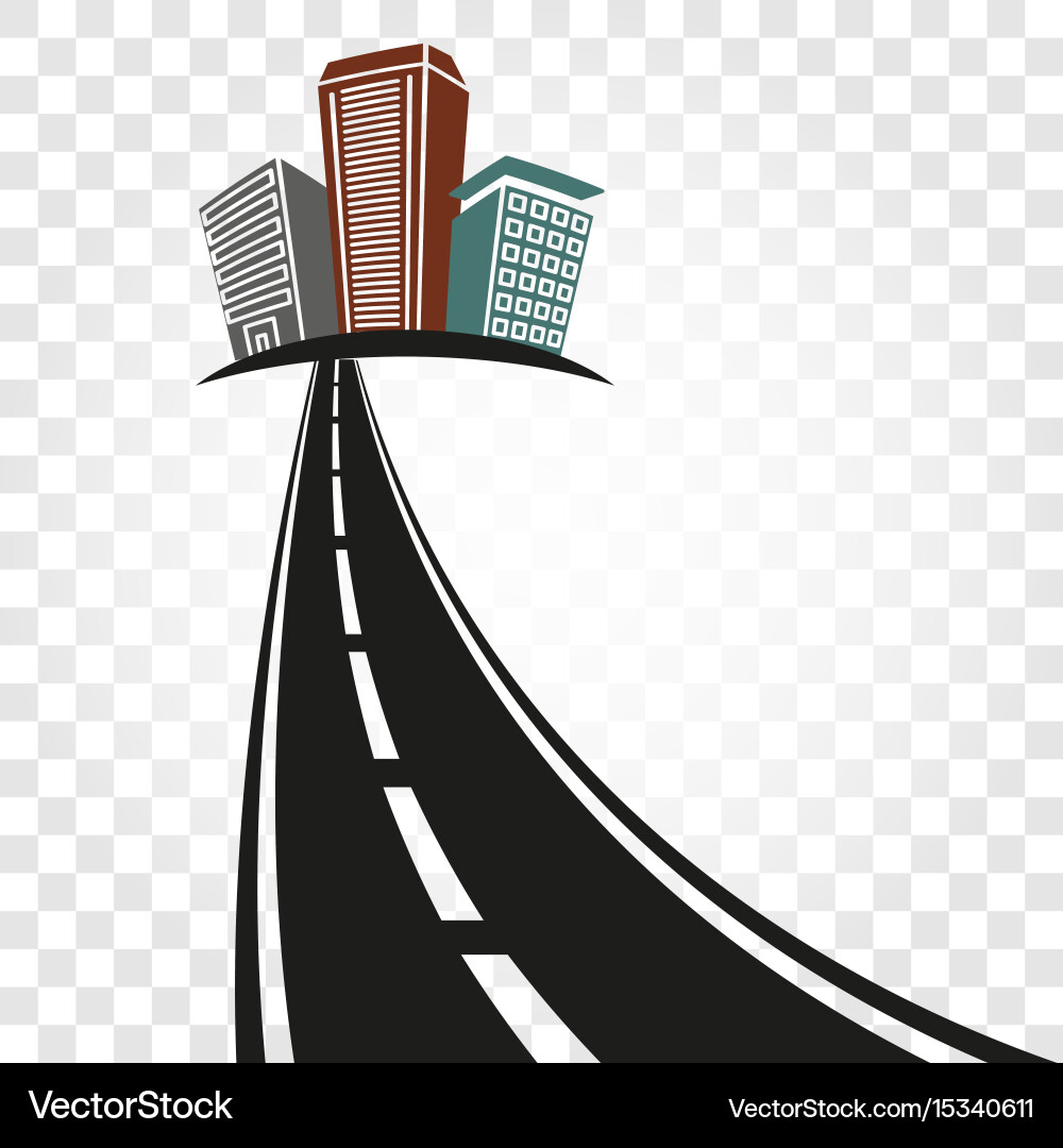 Isolated abstract empty highway with dividing Vector Image