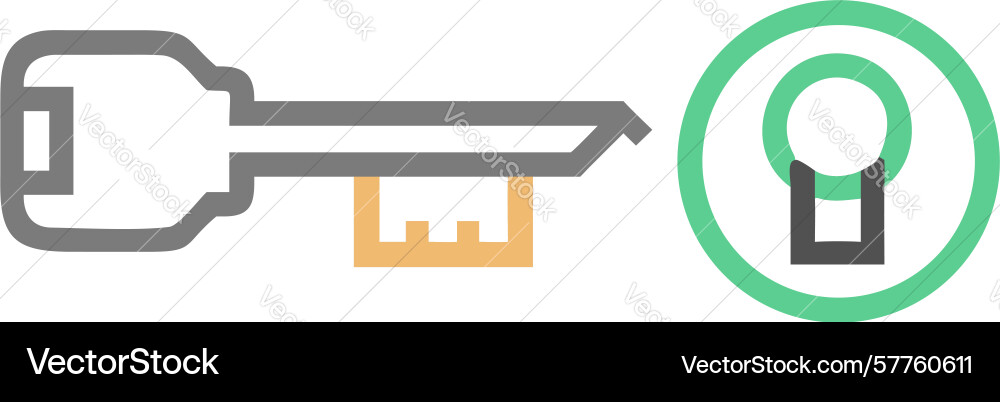Key and lightbulb icon - solution idea design Vector Image