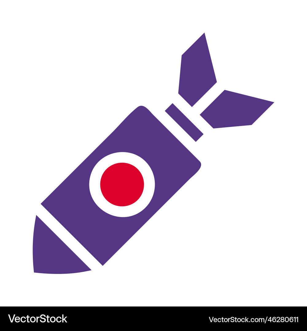 Missile icon solid red purple style military army Missile icon solid red purple style military army vector image