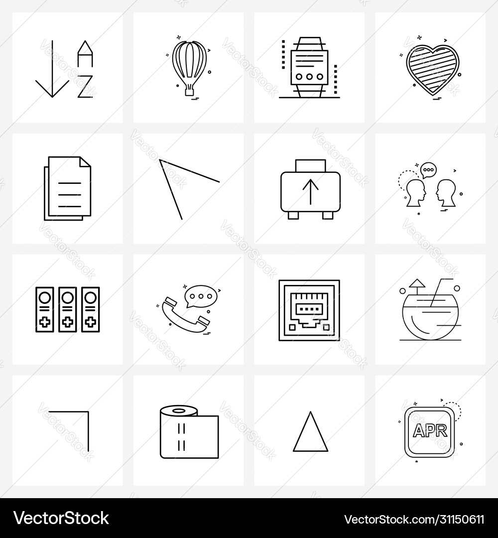 Mobile ui line icon set 16 modern pictograms Vector Image