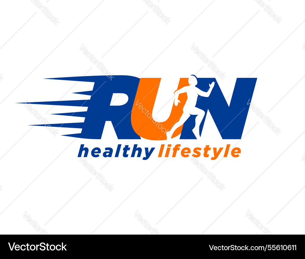 Run walk logo design template Royalty Free Vector Image