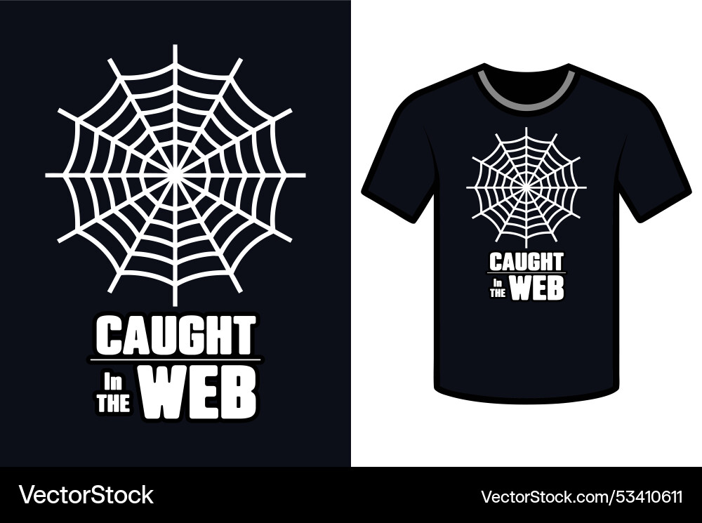 Simple spider web with caught in the text Vector Image