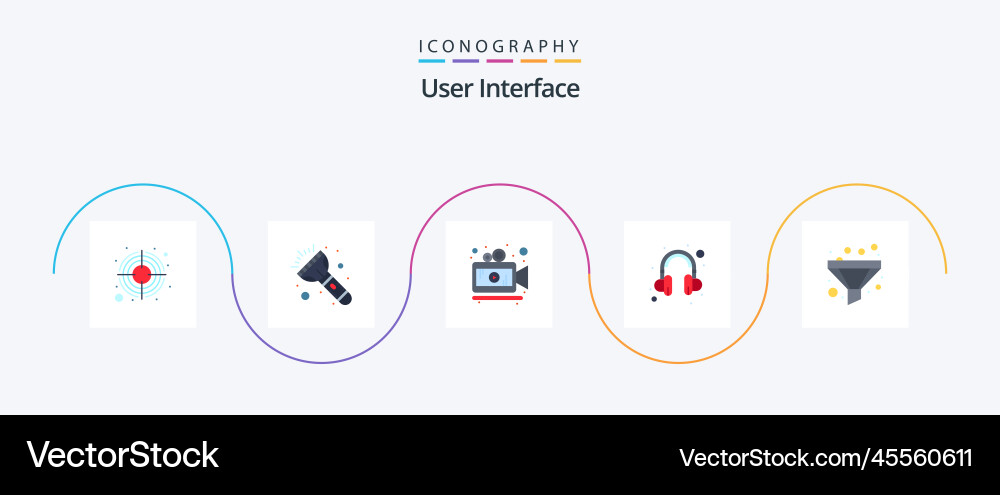 User interface flat 5 icon pack including sort Vector Image