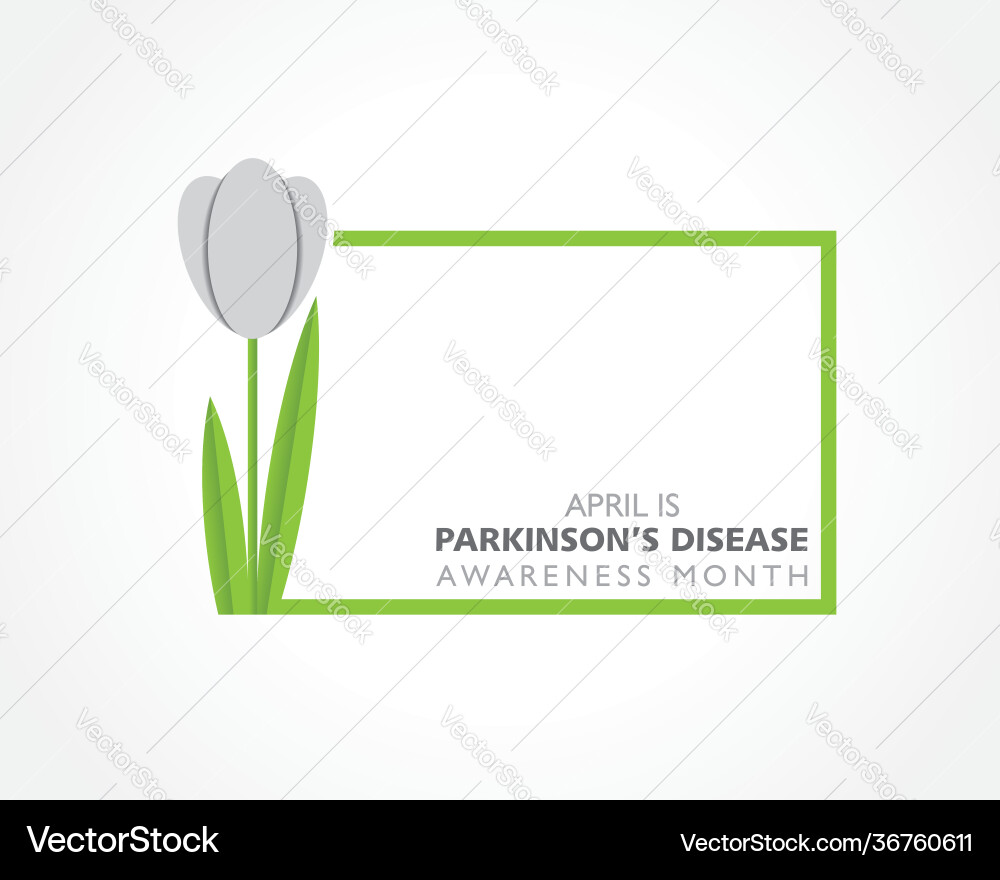 Weltparkinsons Krankheit Bewusstsein Monat beobachtet Weltparkinsons Krankheit Bewusstsein Monat beobachtet vektorbild