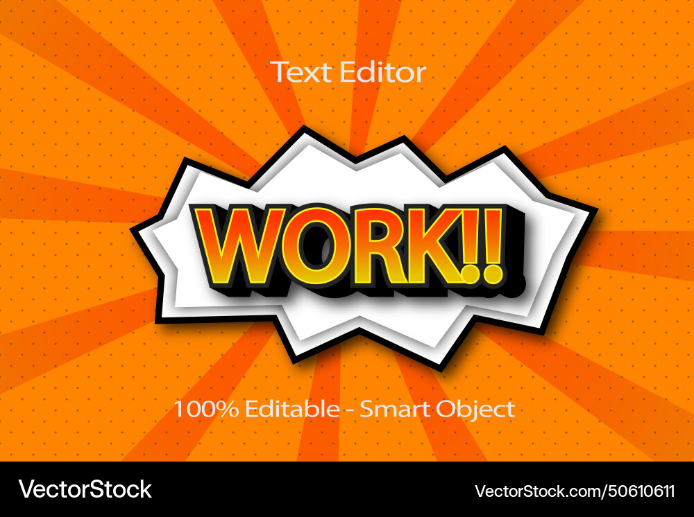 Work editable text effect 3 dimension emboss Work editable text effect 3 dimension emboss vector image