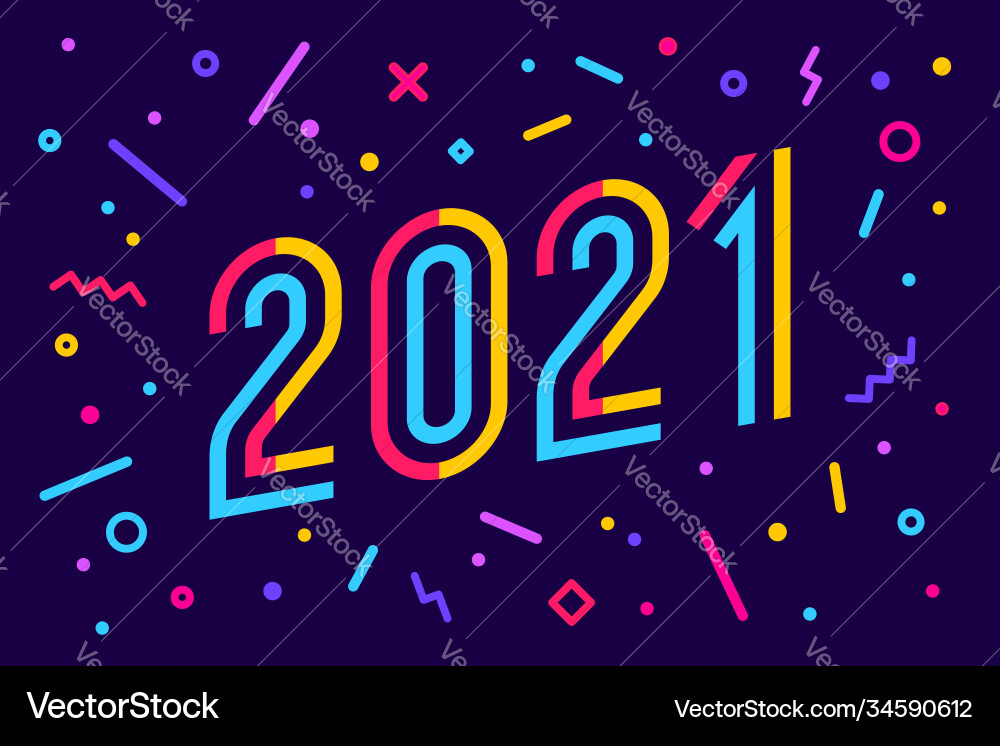 2021 greeting card with inscription 2021 greeting card with inscription vector image