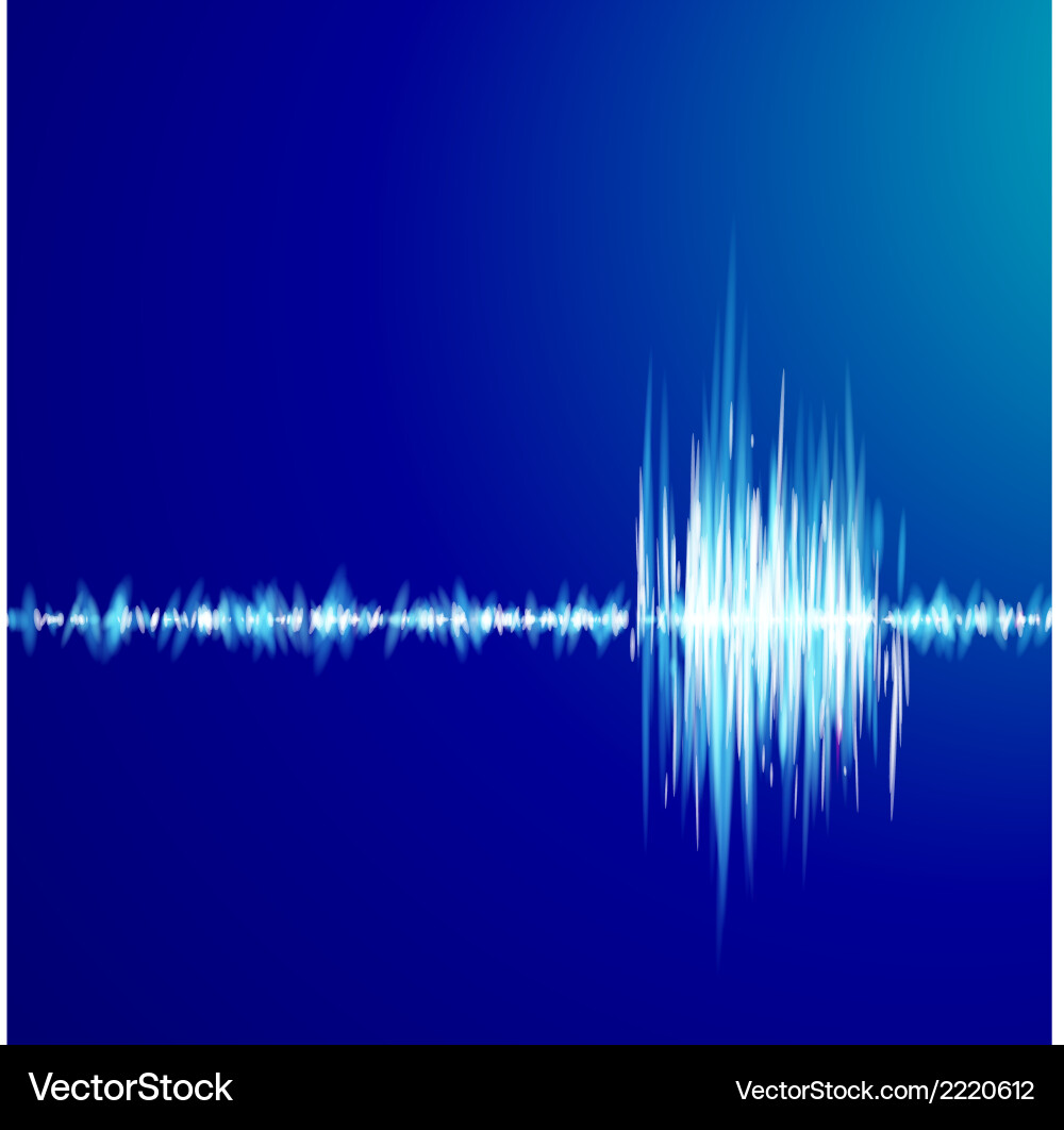 Blue graph of sound Vector Image