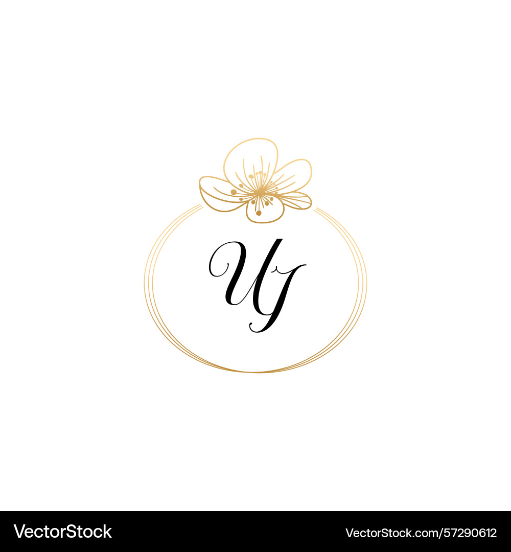 Botanical monogram logos with initial ui Botanical monogram logos with initial ui Vector Image
