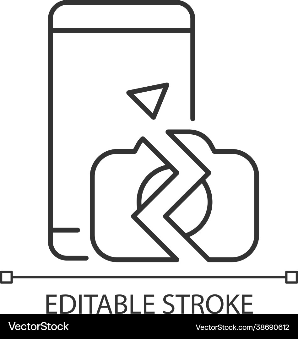 Camera not working linear icon Vector Image