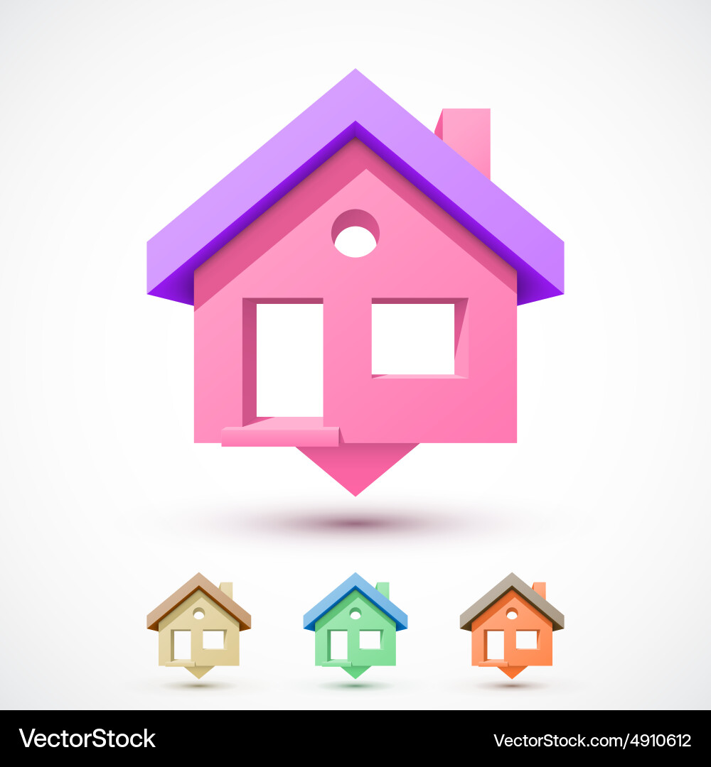Colorful house pointer Royalty Free Vector Image