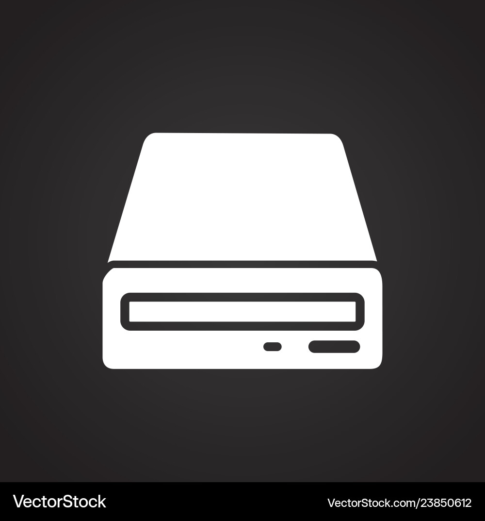 Data storage device icon on black background Data storage device icon on black background vector image