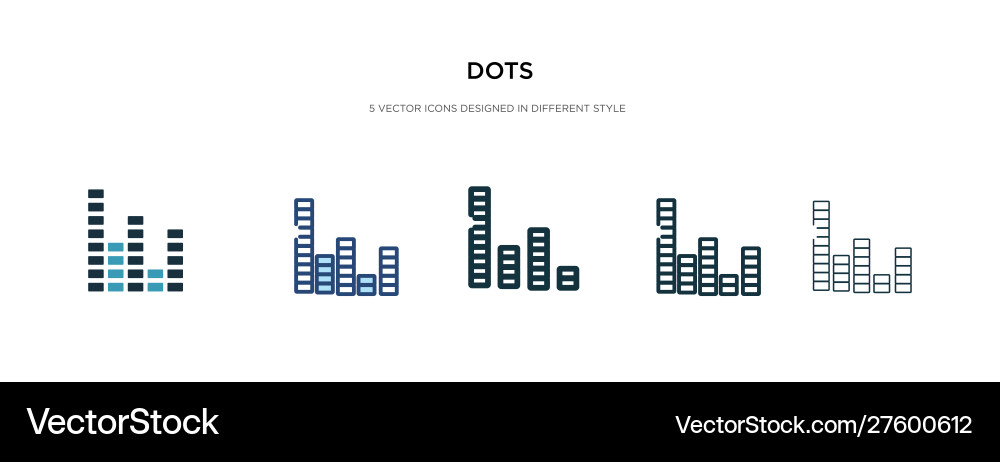 Dots icon in different style two colored Vector Image