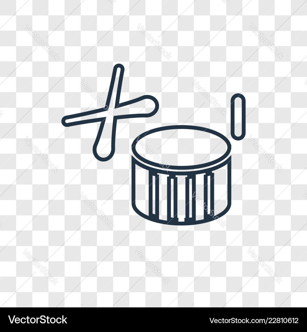 Drum concept linear icon isolated on transparent Drum concept linear icon isolated on transparent Vector Image
