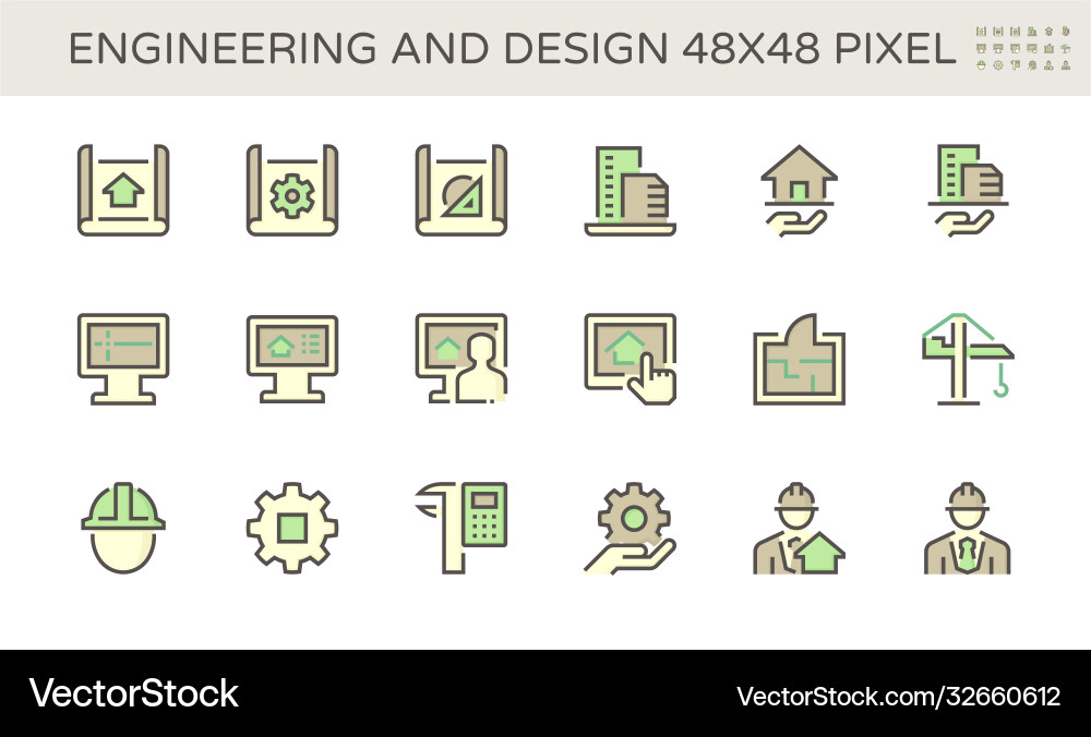 Engineering and architecture icon set design Engineering and architecture icon set design vector image