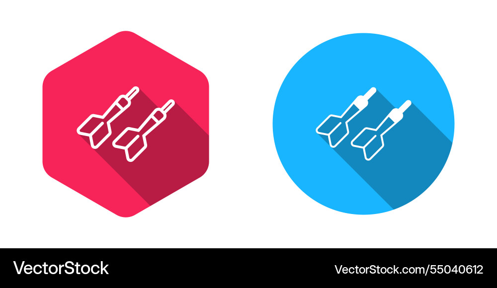 Filled and outline dart arrow icon isolated Filled and outline dart arrow icon isolated Vector Image