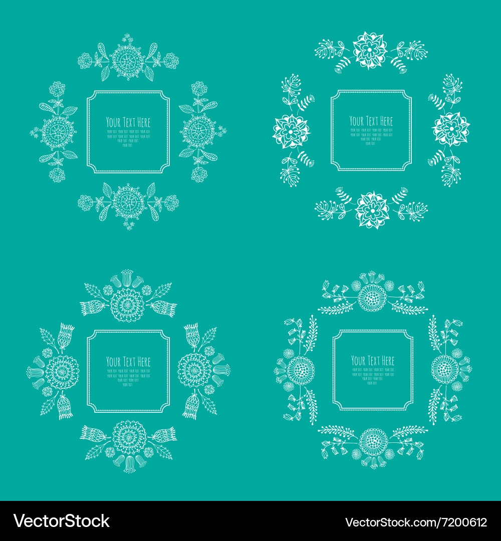 Frame for text with flowers vector image