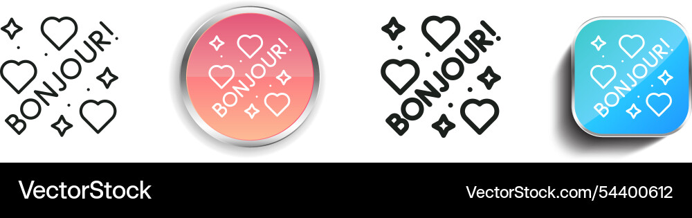 French icon thin linear regular and button style French icon thin linear regular and button style vector image