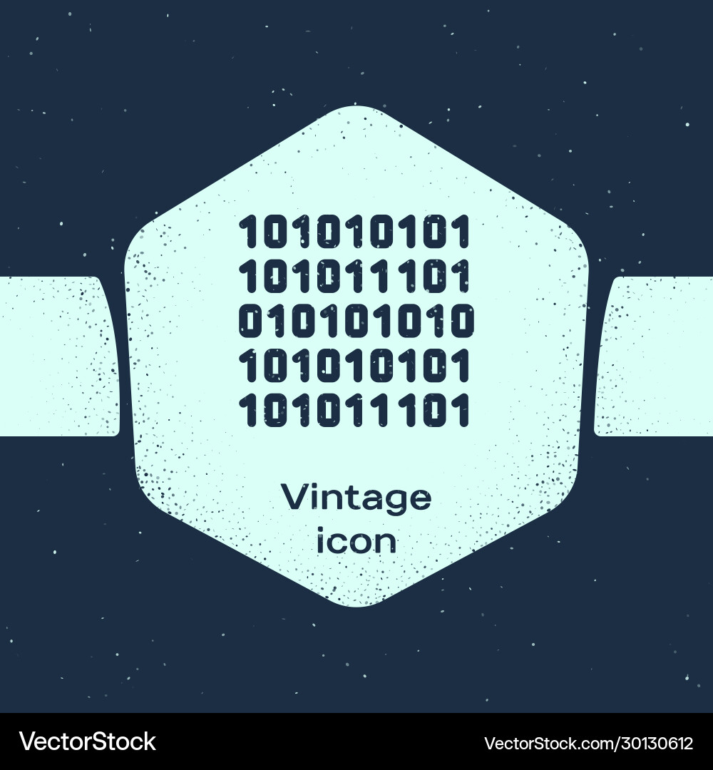 Grunge Binary Code Icon vector image