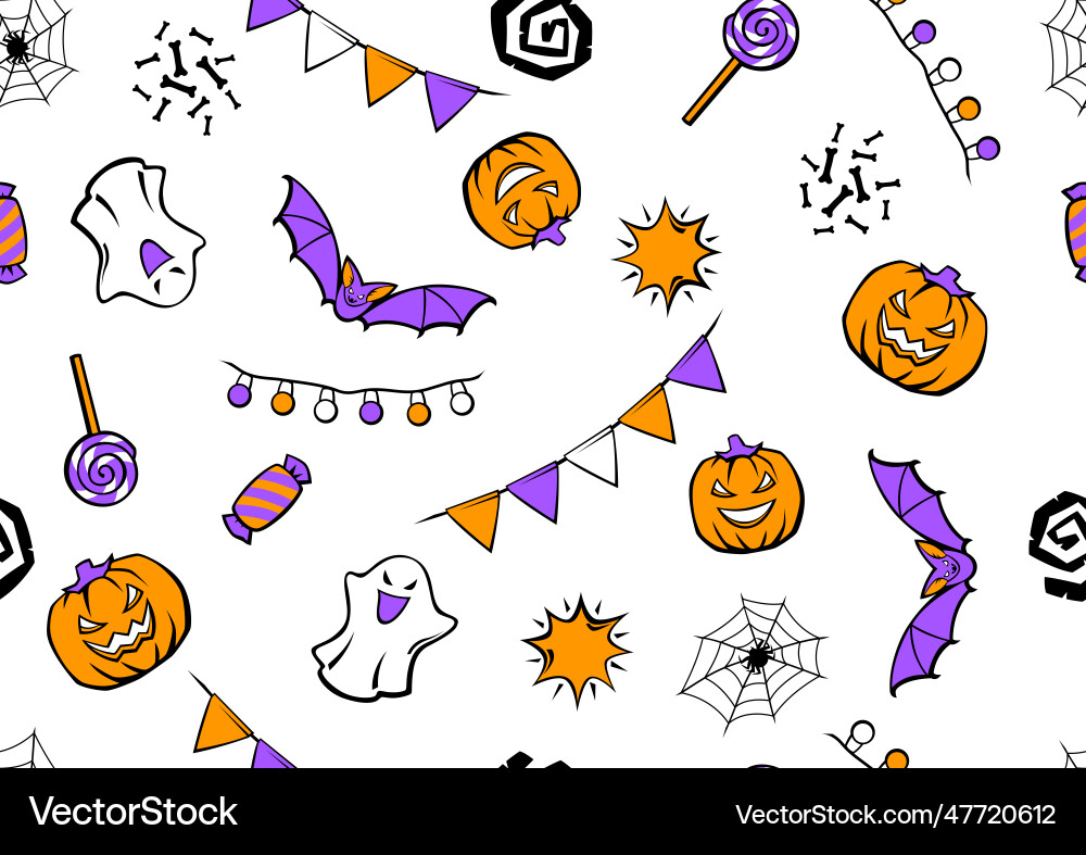 Happy halloween pattern holiday background Happy halloween pattern holiday background vector image