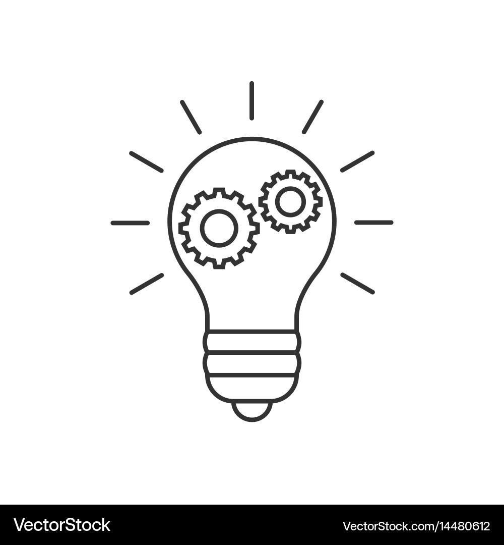 Lightbulb with Cog Icon vector image