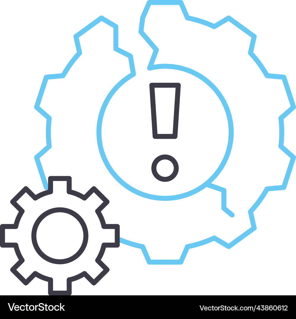 Machine failure line icon outline symbol Vector Image