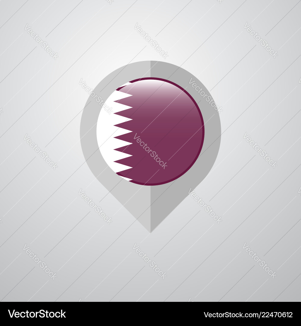 Map navigation pointer with qatar flag design Vector Image