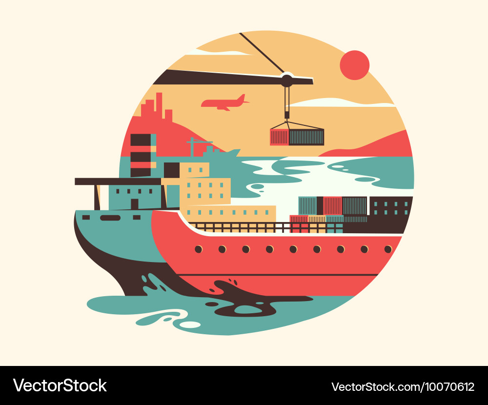 Maritime transport logistics Vector Image