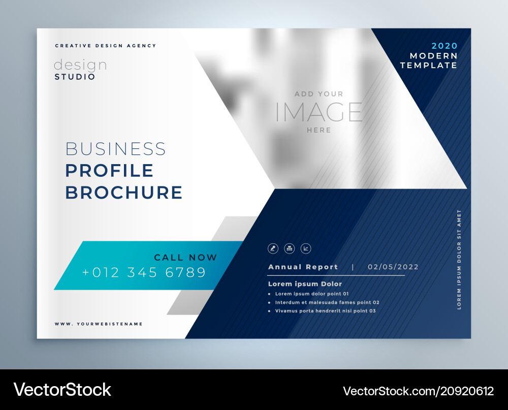 Modern Blue Geometric Brochure Template vector image