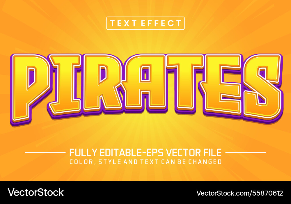 Pirates font text effect editable Pirates font text effect editable vector image