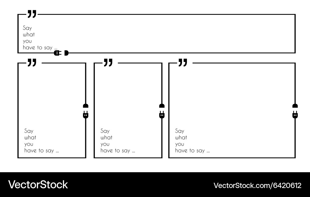 Quotation mark frame with flat style and space Vector Image