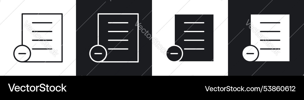 Remove document icon set Remove document icon set vector image