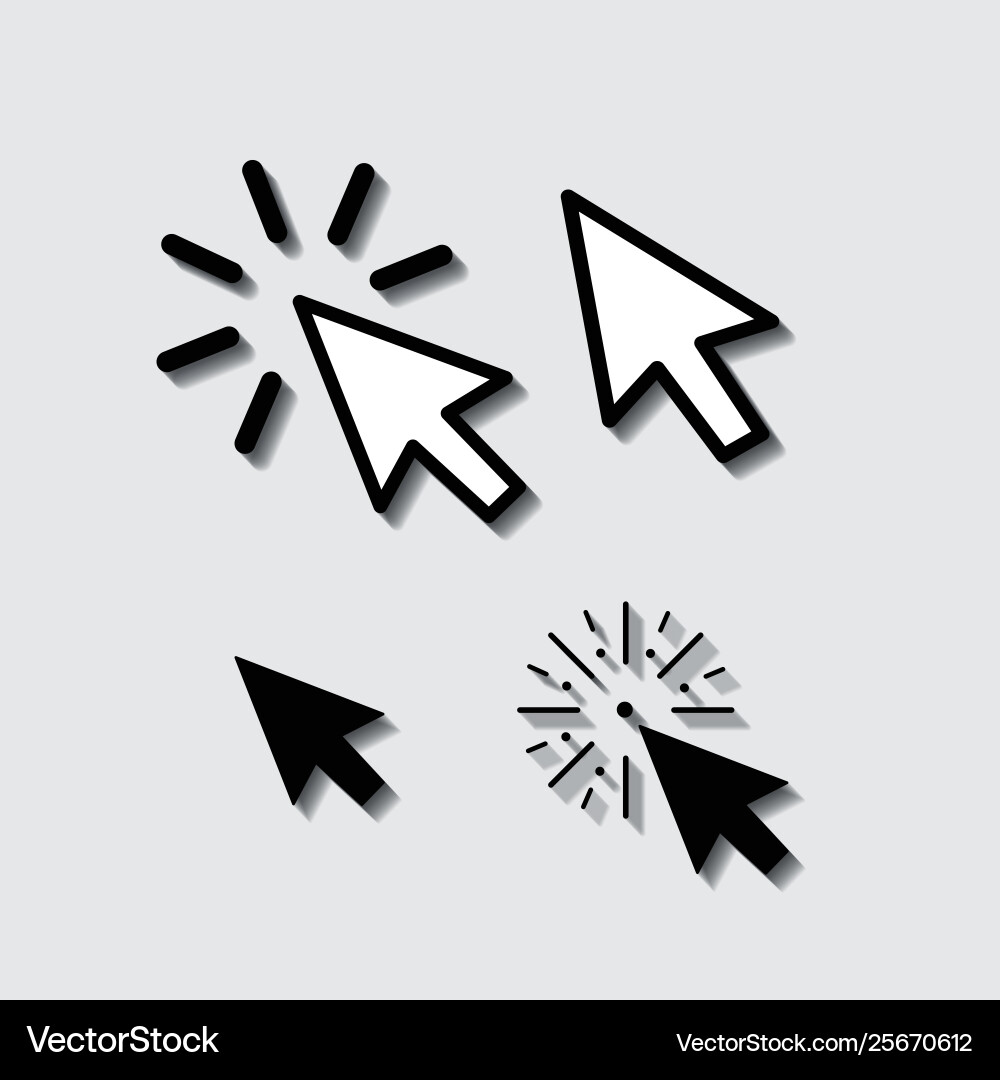 Set flat modern cursor icons Vector Image