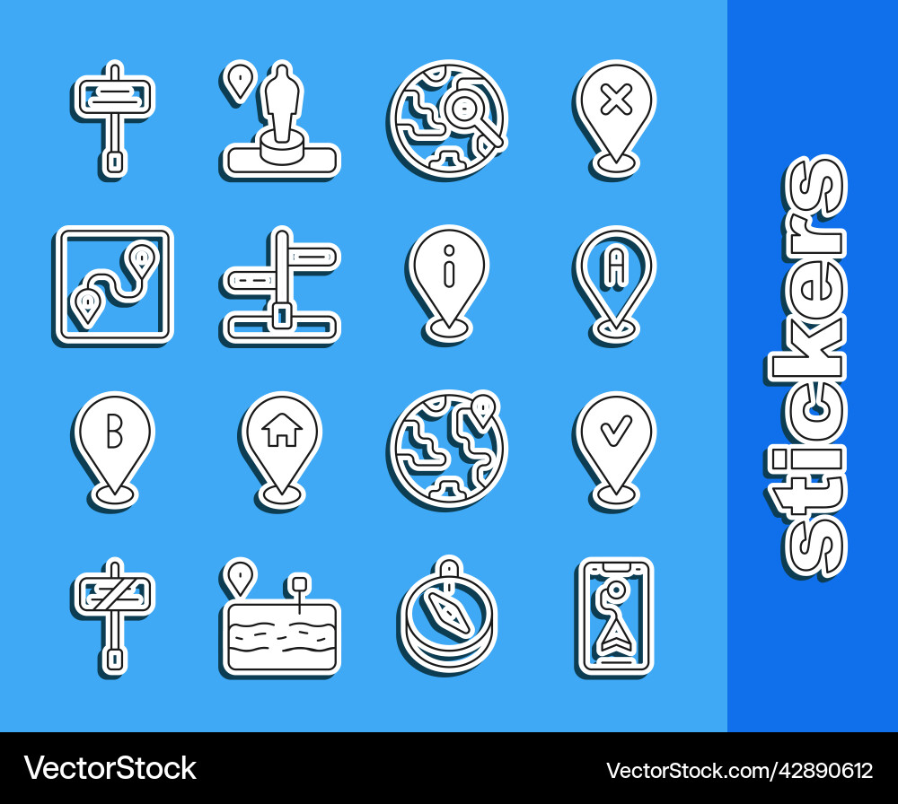 Set line city map navigation location with check Set line city map navigation location with check vector image