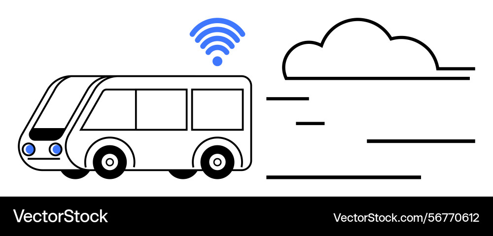 Smart bus with wireless connectivity and cloud Smart bus with wireless connectivity and cloud Vector Image