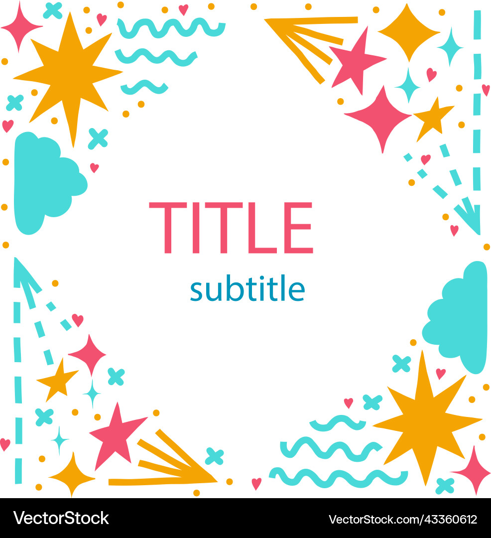 Square frame with abstract shapes Vector Image